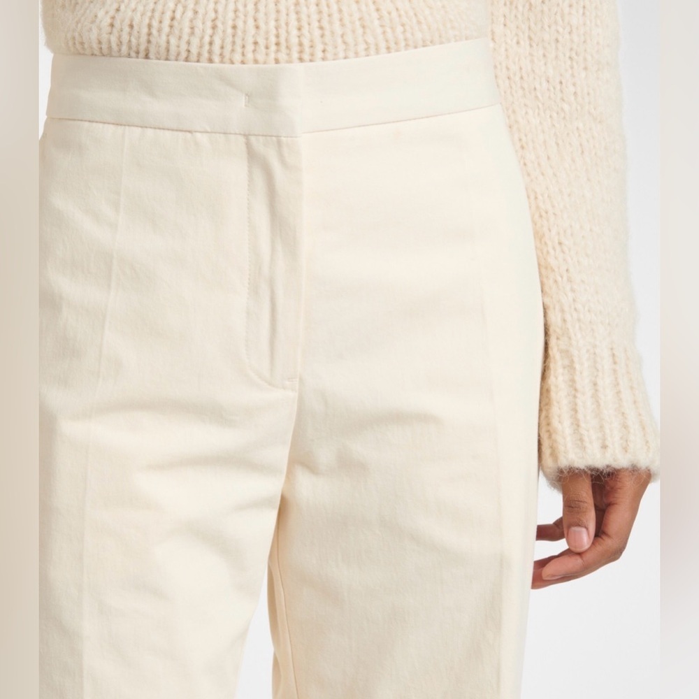 Jil Sander Cropped Cotton Straight Leg Pants - Butter - Size 38 - Picture 4 of 12